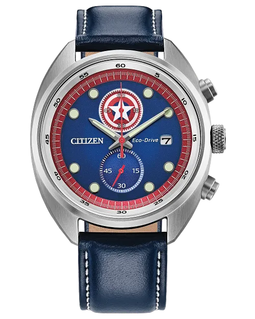 Captain America 85th Anniversary Blue Dial Leather Strap CA7046 Captain America 85th Anniversary Blue Dial Leather Strap CA7046